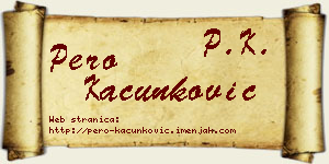 Pero Kačunković vizit kartica